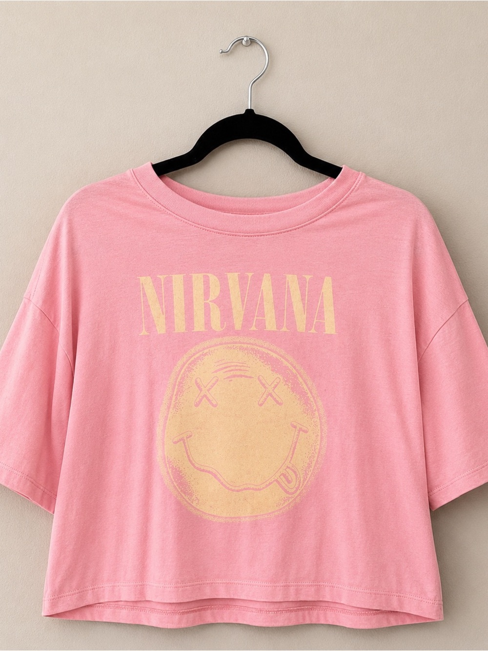 Old Navy Pink Nirvana Crop Crewneck Tee